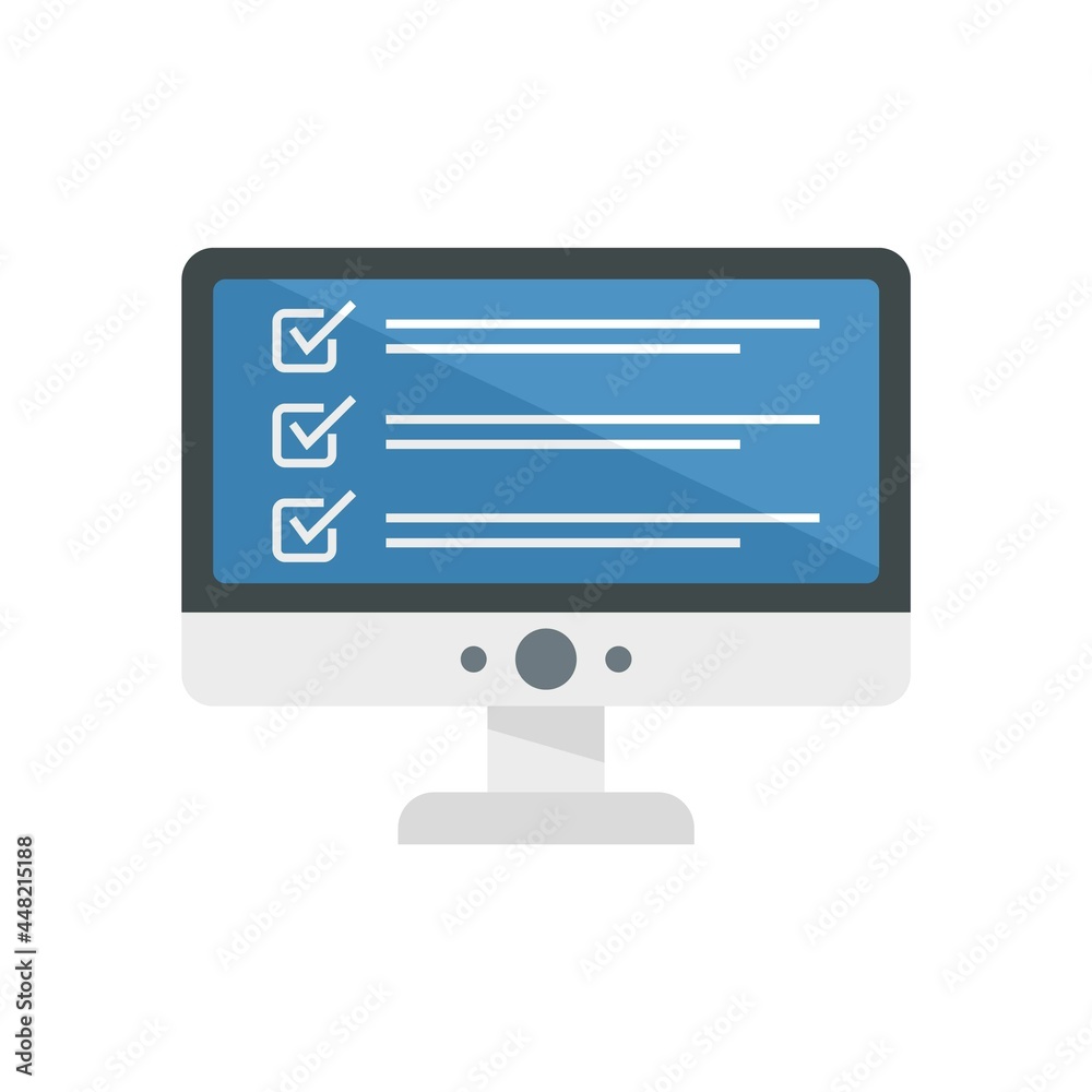 Inventory computer monitor icon flat isolated vector Inventory computer monitor icon flat isolated vector