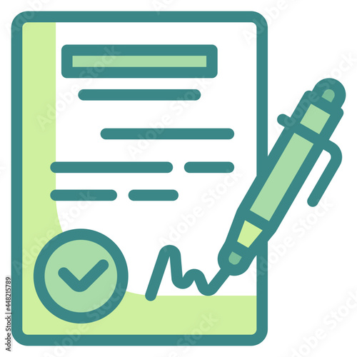 agreement blue line icon