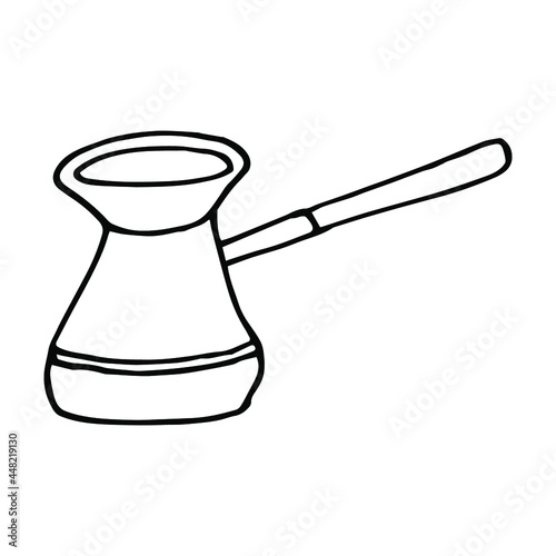 Turks vector icon. Drawing Turkish coffee in the style of doodle. Brewed coffee.