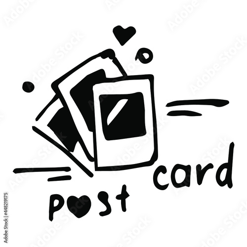 Doodle style photo cards. Polaroid photo. Icon for photos taken with love. A moment in a picture.