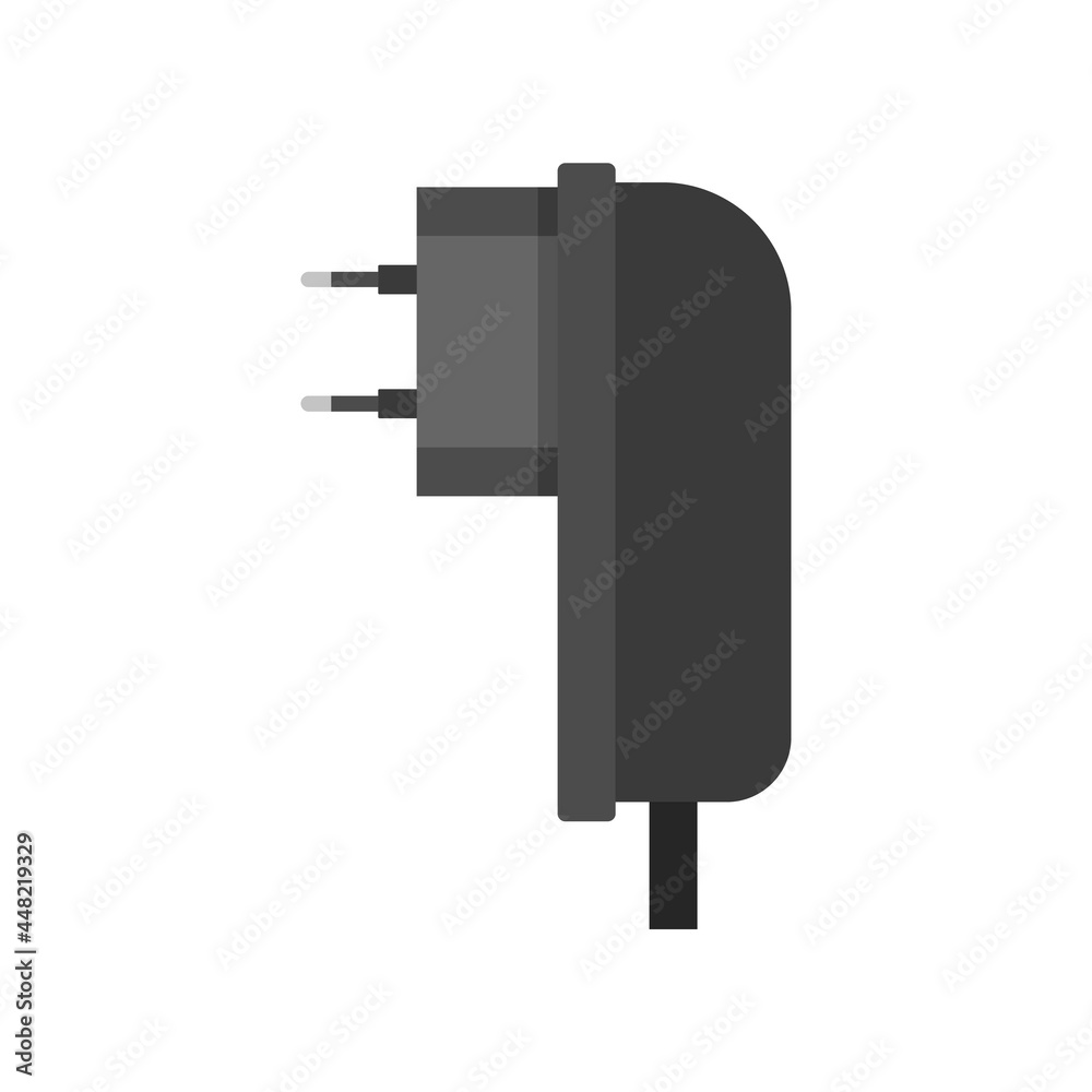 Electric plug adapter icon flat isolated vector Electric plug adapter icon flat isolated vector