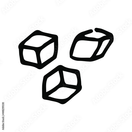 Sugar cubes. Vector sugar icon. Ingredient for baked goods and drinks.