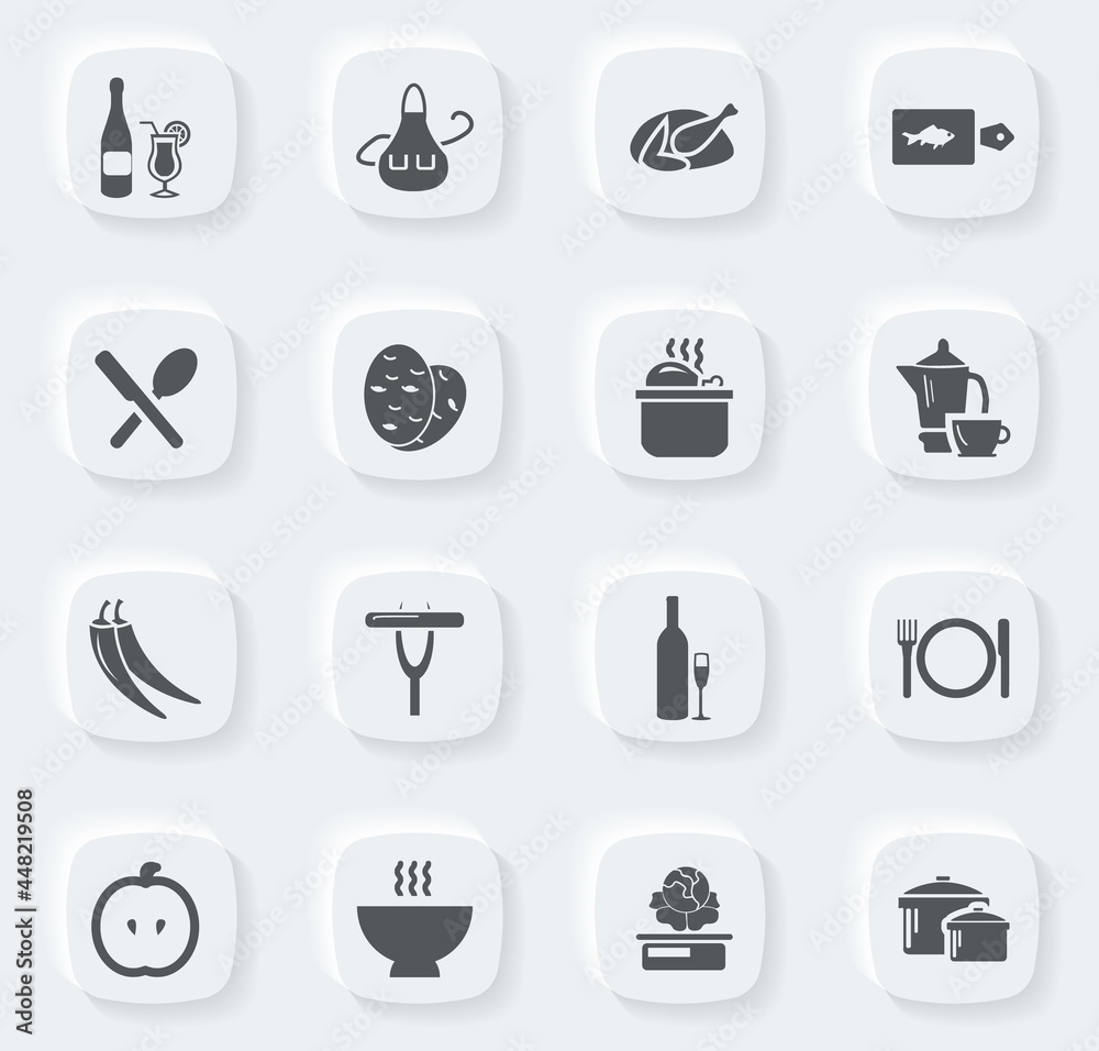 Food and kitchen icons set Food and kitchen icons set