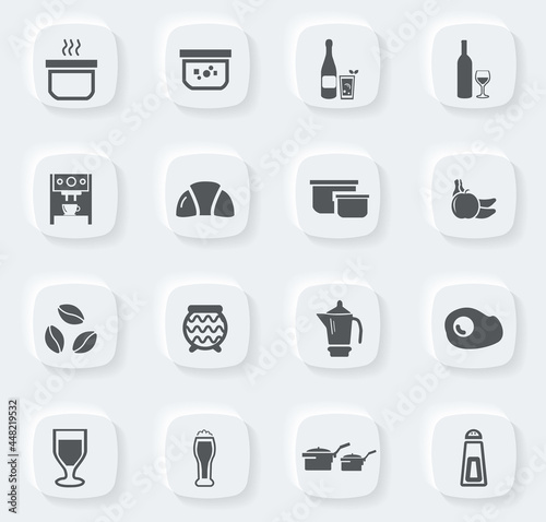 Food and kitchen icons set