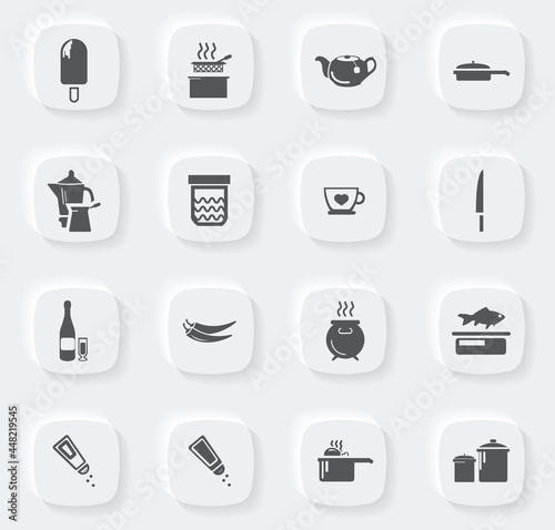 Food and kitchen icons set
