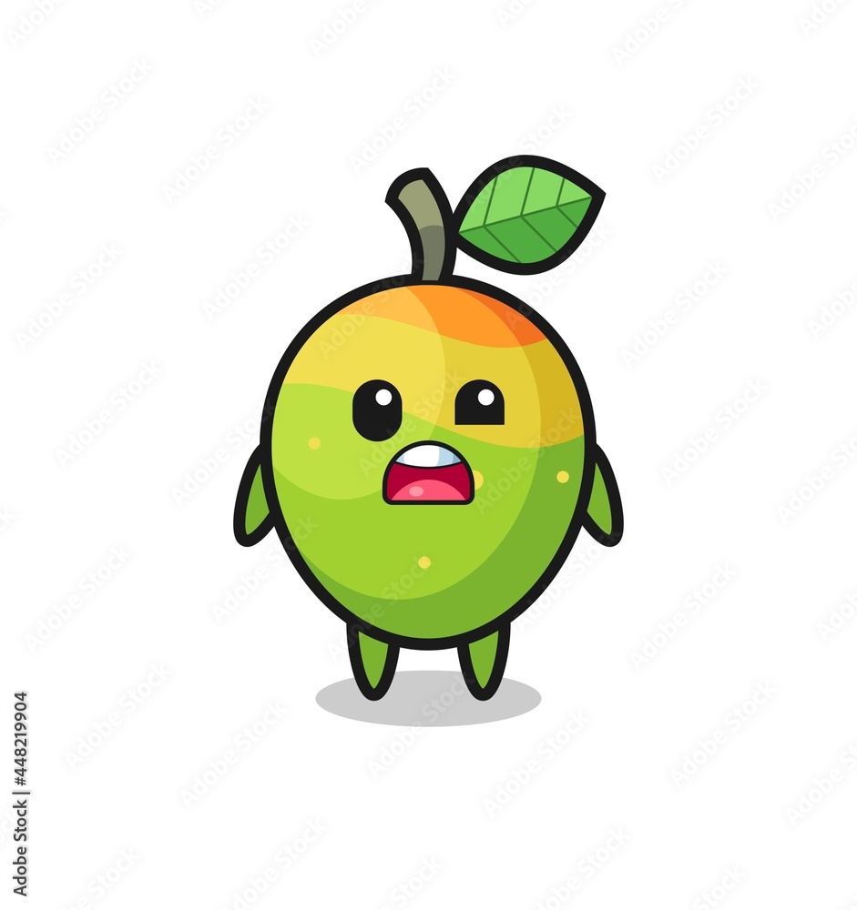 the shocked face of the cute mango mascot the shocked face of the cute mango mascot