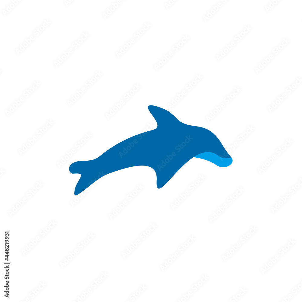 Dolphin fish icon logo design template