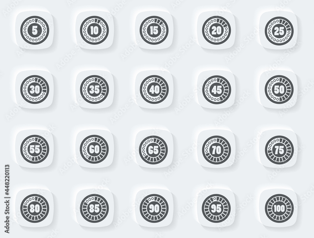 Loader timer icons set Loader timer icons set