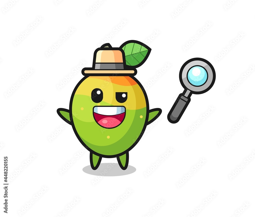 illustration of the mango mascot as a detective who manages to solve a case illustration of the mango mascot as a detective who manages to solve a case