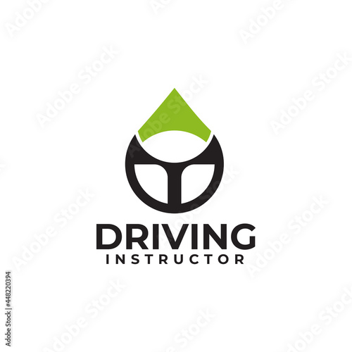 Driving course logo design template