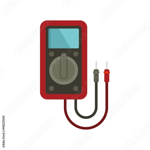Diagnostic multimeter icon flat isolated vector