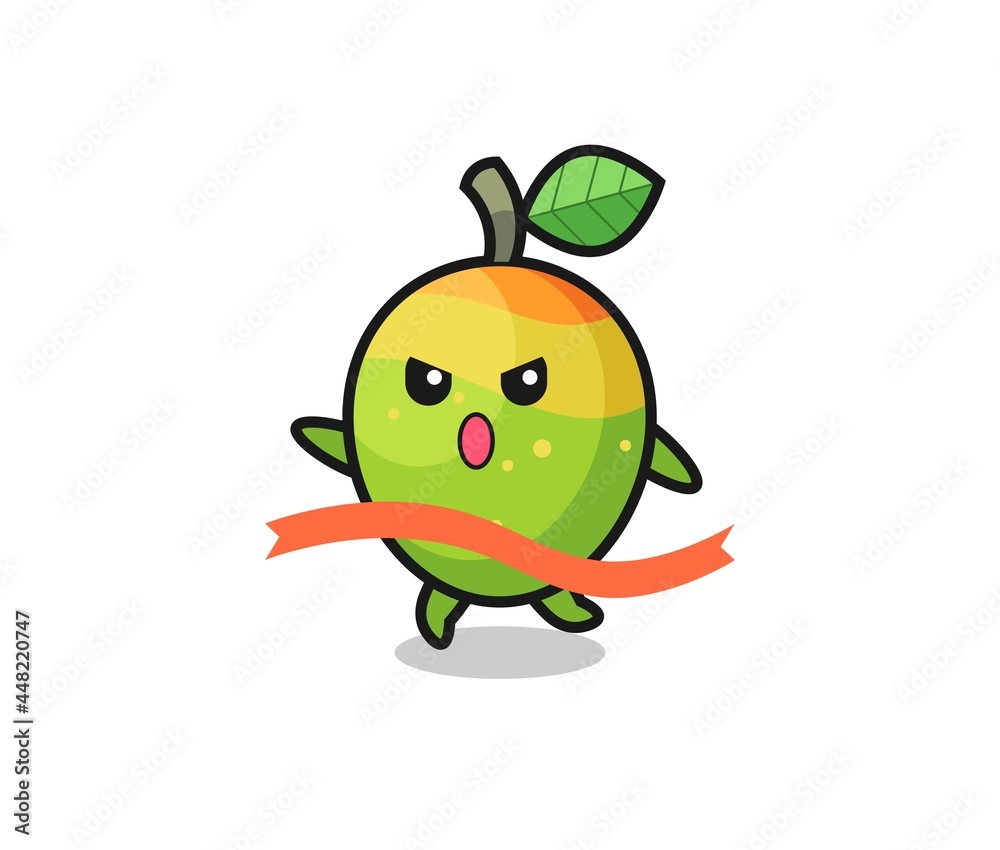 cute mango illustration is reaching the finish cute mango illustration is reaching the finish