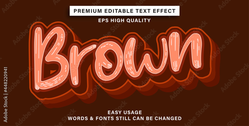 Editable text effect brown