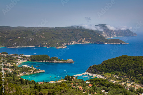 View of Palaiokastritsa beaches on the island of Corfu, Greece.
