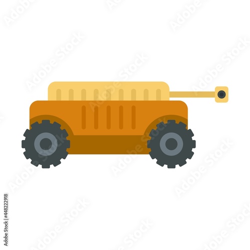 Self driving farm machine icon flat isolated vector