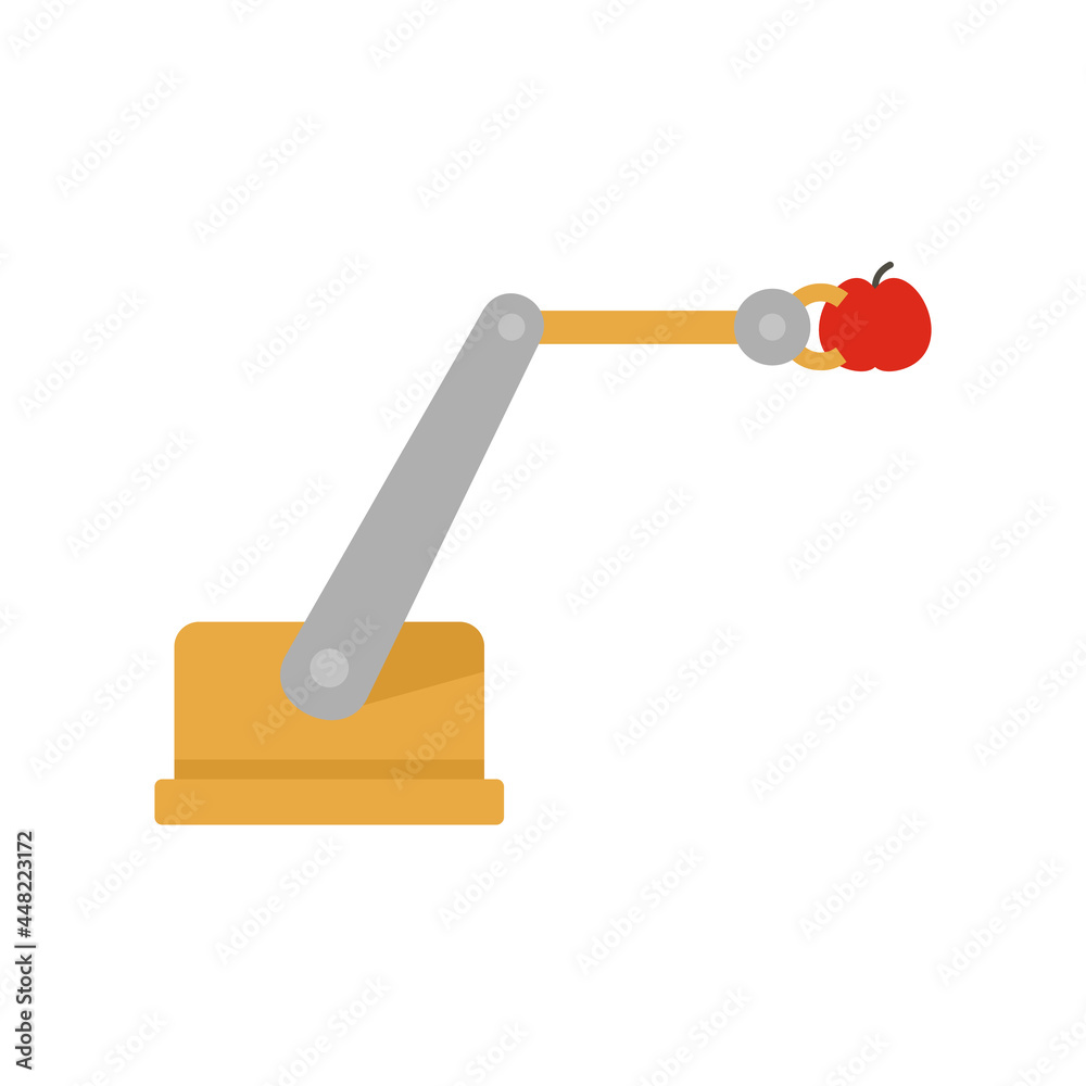 Farm robotic smart arm icon flat isolated vector Farm robotic smart arm icon flat isolated vector