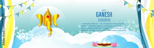 VECTOR ILLUSTRATION FOR INDIAN LORD GANESHA FESTIVAL HAPPY GANESHA CHATURTHI