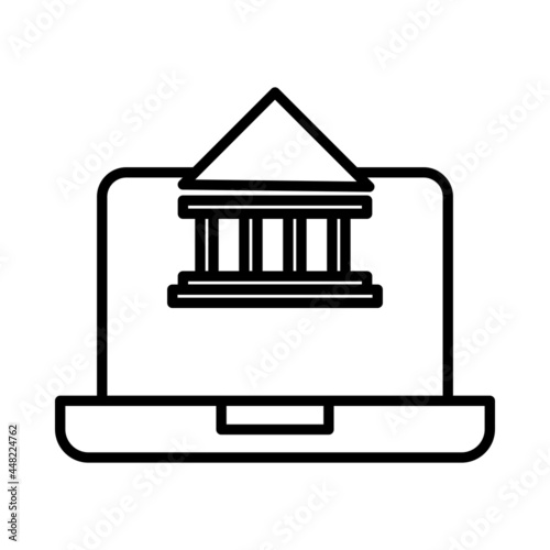 Online banking Vector Line Icon Design
