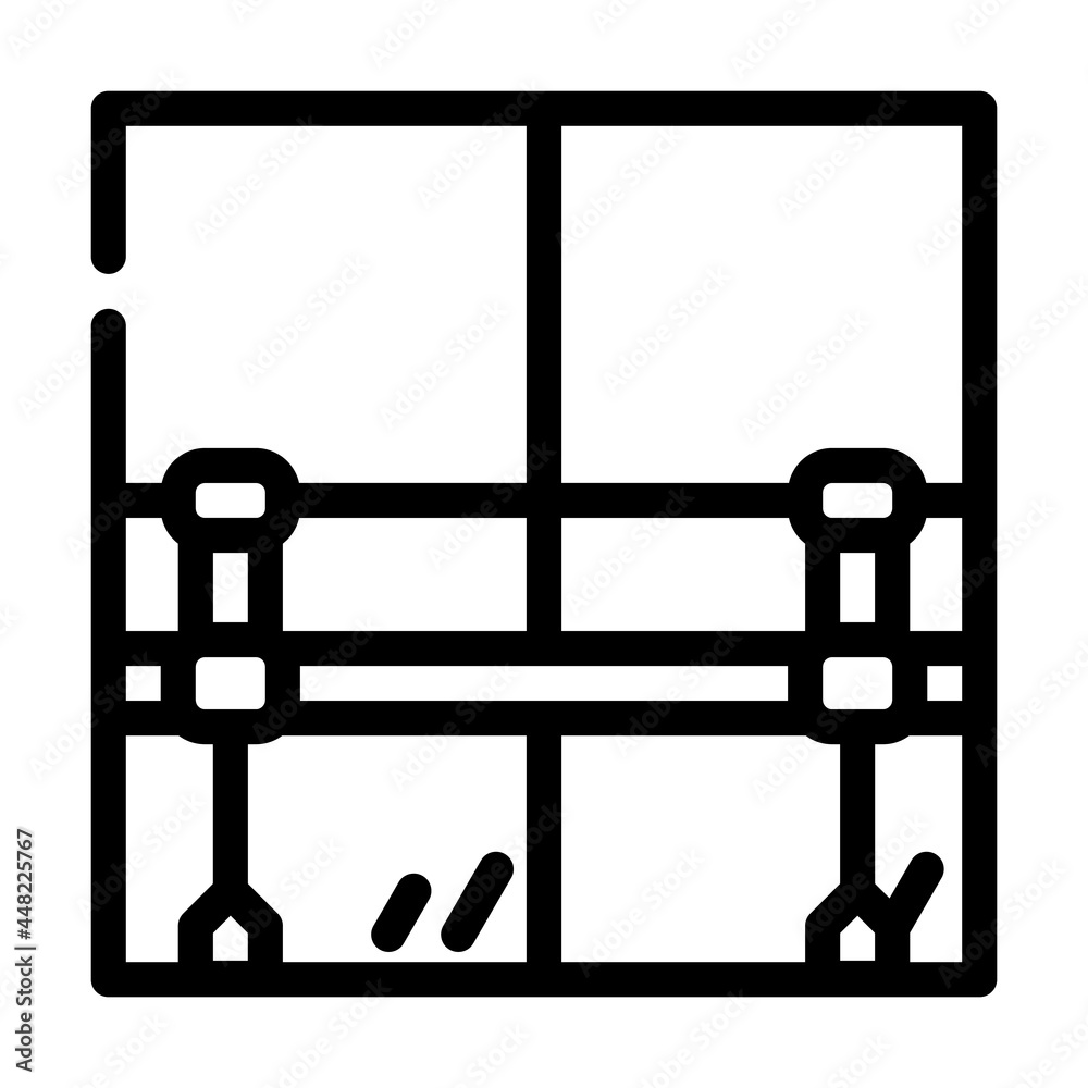 railings with mirror in dance studio line icon vector. railings with mirror in dance studio sign. isolated contour symbol black illustration railings with mirror in dance studio line icon vector. railings with mirror in dance studio sign. isolated contour symbol black illustration