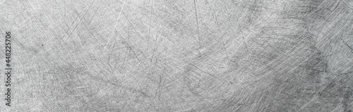 Scratched metal texture background - long banner #448225706