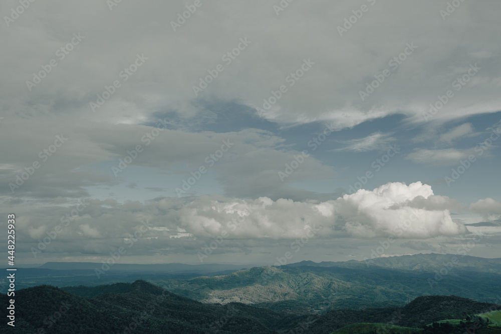mountian of thailand forest and sky