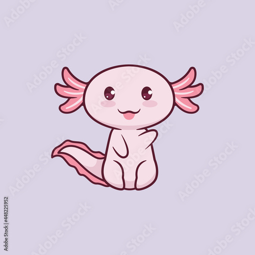 Cute axolotl vector illustration design