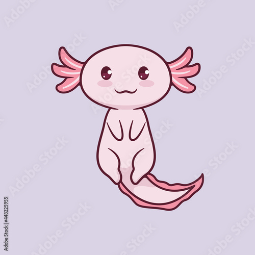 Cute axolotl vector illustration design