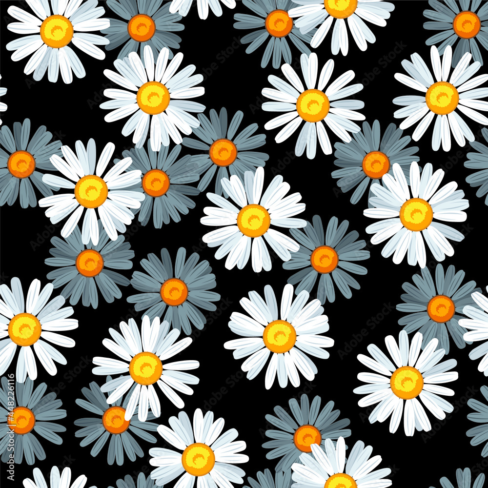 Daisy flower seamless vector pattern Daisy flower seamless vector pattern