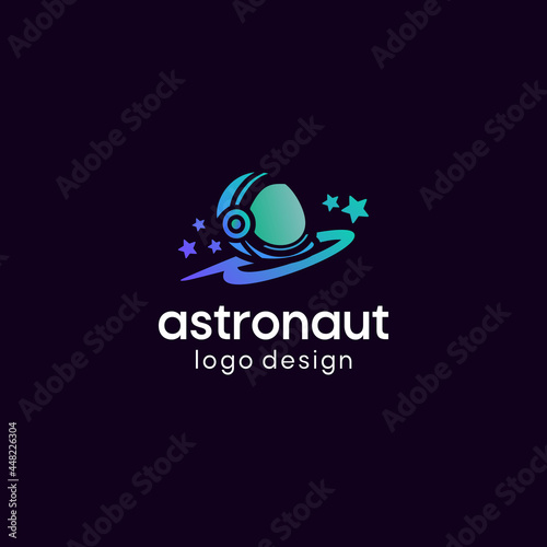 Illustration vector graphic of astronaut logo.  Colorfull style. Aplication icon. Design inspiration. Fit to your Digital media, Business, Company etc