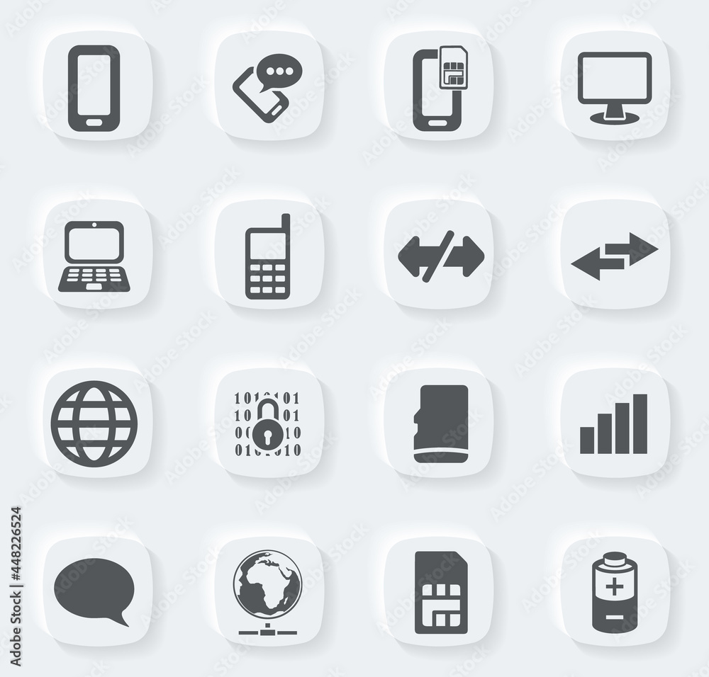 Mobile connection icons set Mobile connection icons set