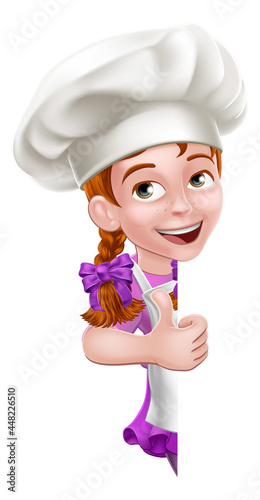 Kid Cartoon Girl Chef Cook ...