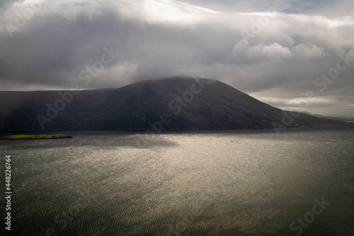 A summer 3 shot HDR image of West Loch Tarbert, Loch a Siar, from Aird am Tolmachain, Isle of Harris, Western Isles, Scotland. photo