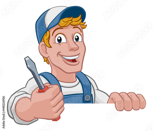 Electrician Cartoon Handyman Plumber Mechanic