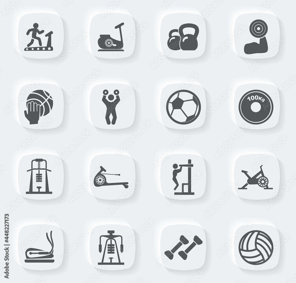 Fototapeta premium Sport equipment icons set