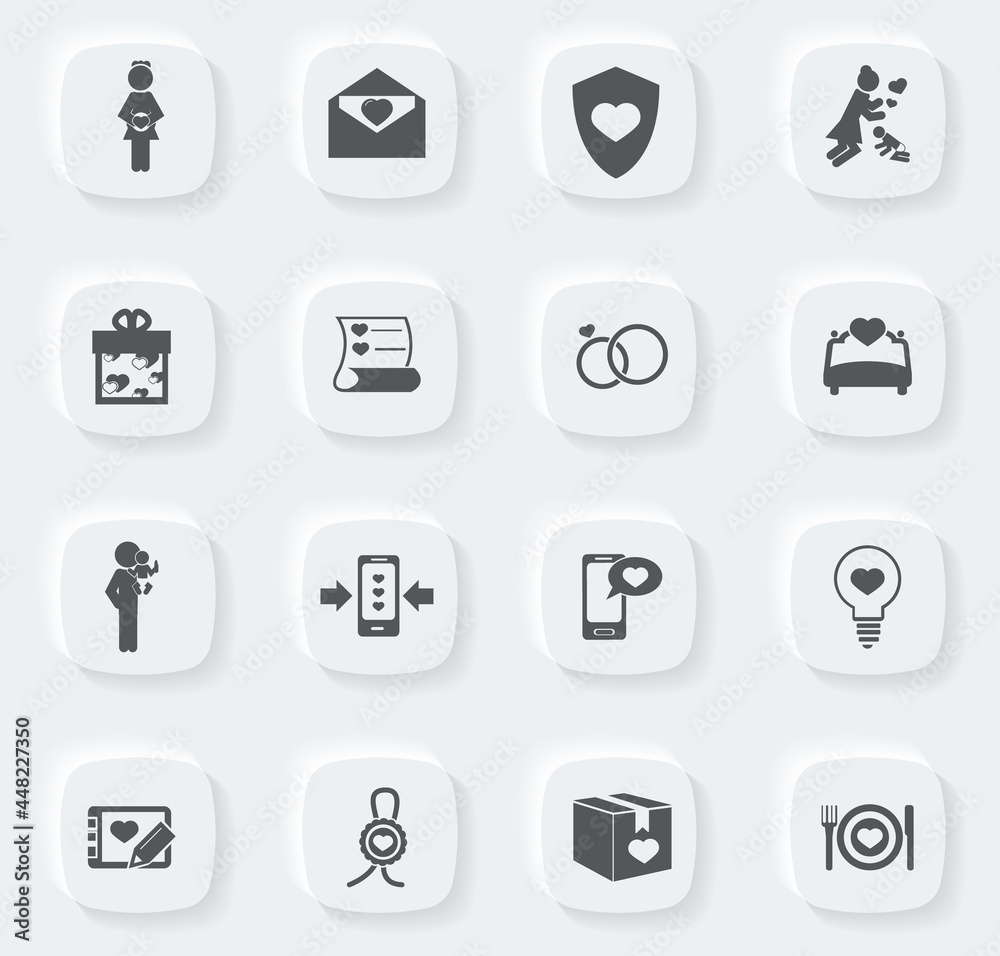 Valentine day icons set Valentine day icons set