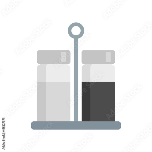 Salt pepper container stand icon flat isolated vector