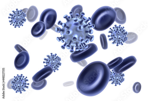 Virus Blood Cells Molecules Concept Illustration