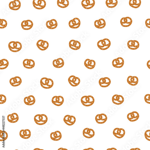 Seamless pattern with small pretzels.