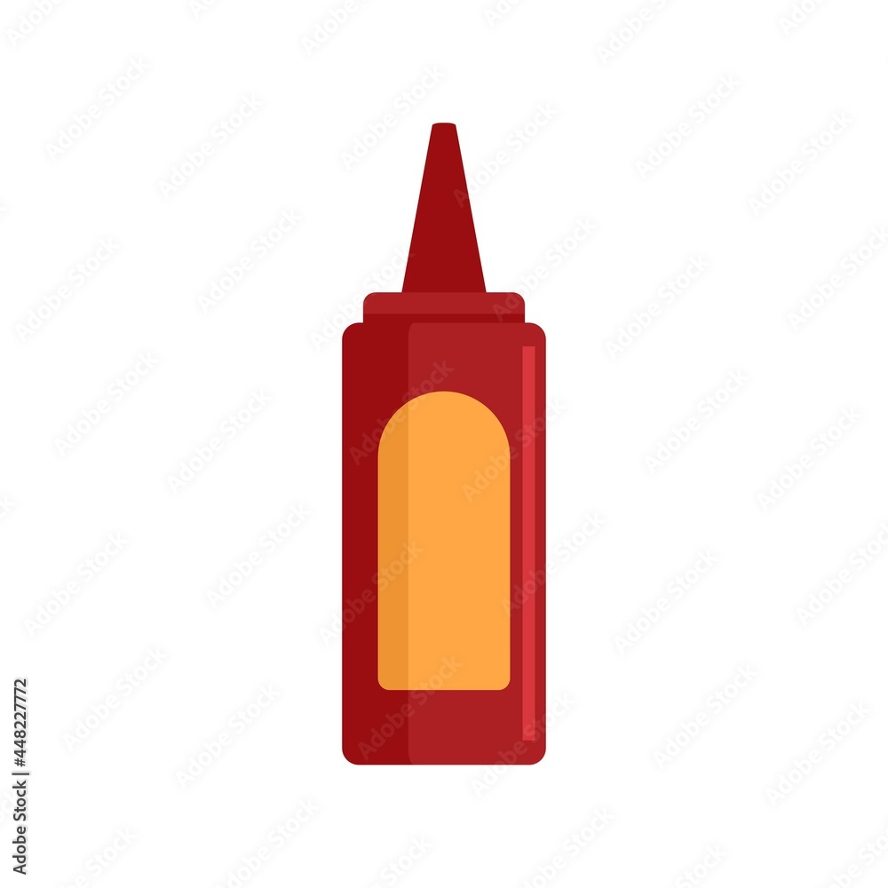 Tasty ketchup bottle icon flat isolated vector Tasty ketchup bottle icon flat isolated vector