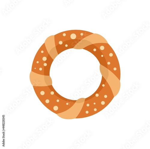Turkish bagel icon flat isolated vector