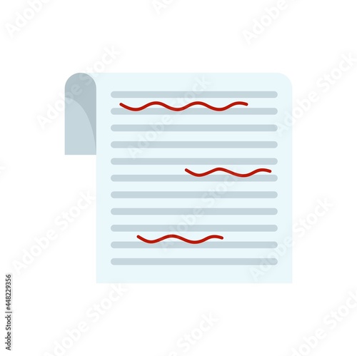 Paper proofread icon flat isolated vector