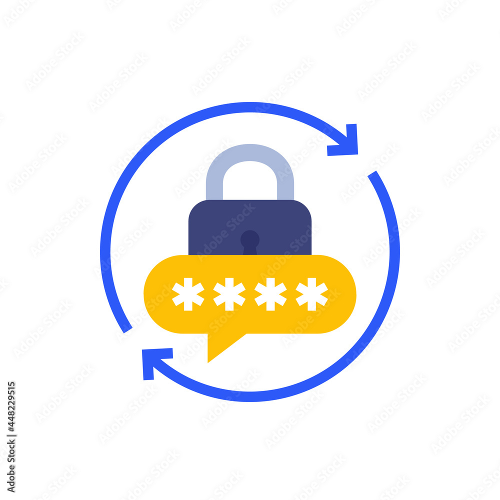 password reset icon, flat vector design password reset icon, flat vector design