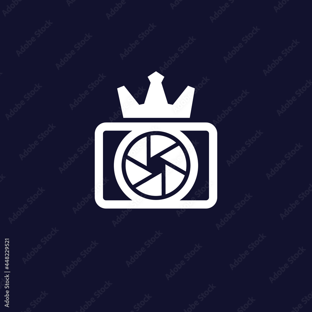photography logo icon with camera and crown photography logo icon with camera and crown
