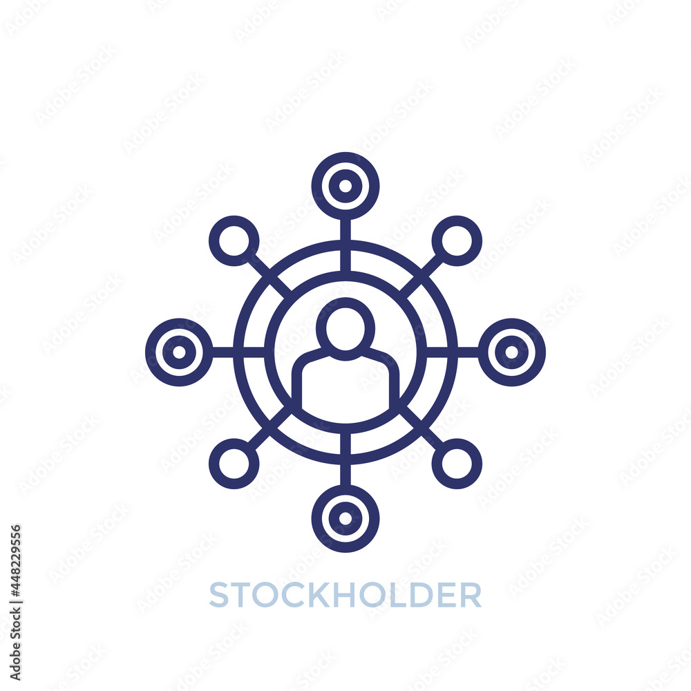 stockholder, investor line icon on white stockholder, investor line icon on white