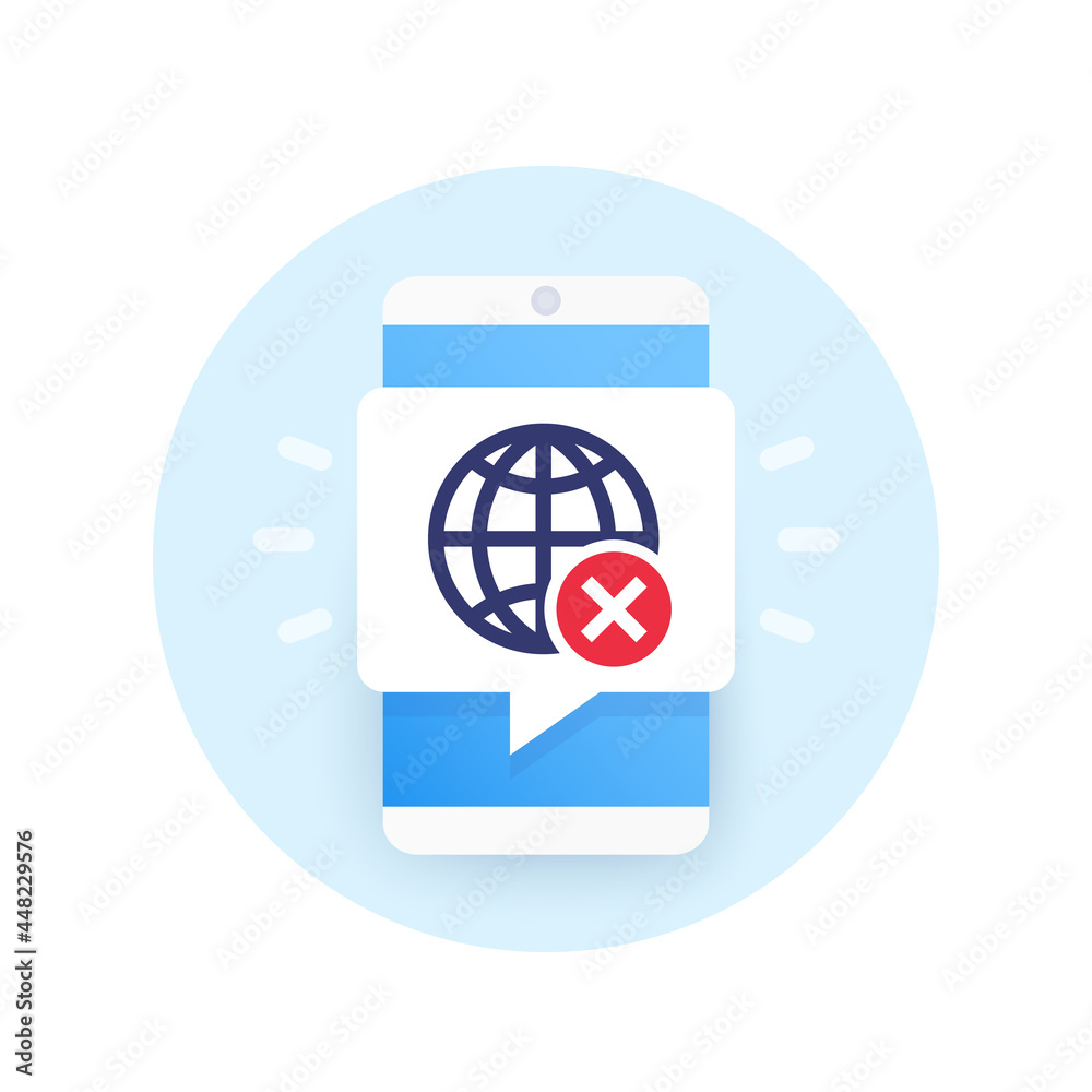 disconnect or offline, no internet access vector