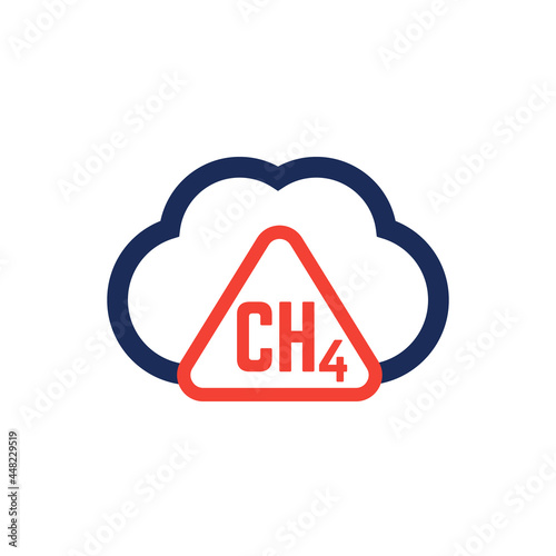 methane emissions, CH4 gas warning icon