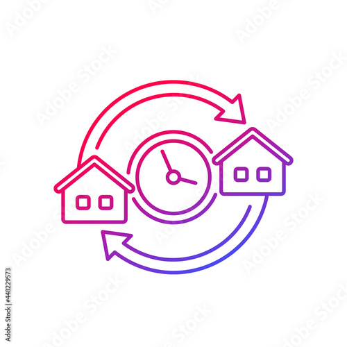 fast removal, moving in the new house line icon