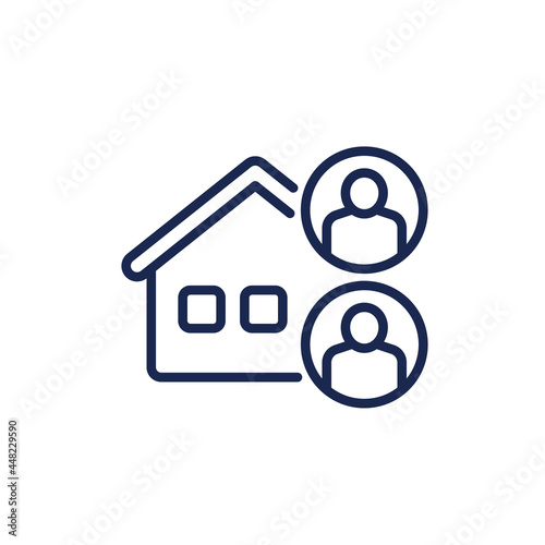 tenants and house line icon