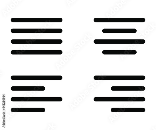Text align icon collection. align icon vector isolated on white background