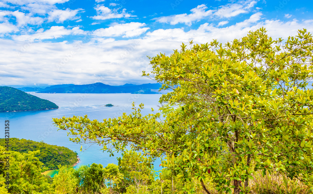 Big tropical island Ilha Grande Abraao beach panorama Brazil. Big tropical island Ilha Grande Abraao beach panorama Brazil.